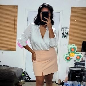 LIGHT PINK MINI SKIRT LARGE 10 12 F 21 VICI